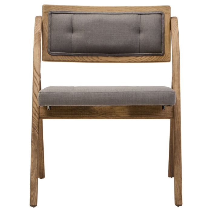 MORWYNNE Wooden Folding Armchair - Oak and Grey