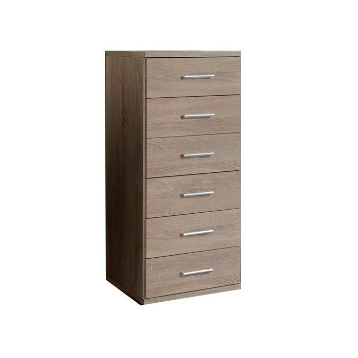 Oscar 6 Drawer Narrow Storage Chest - Oak