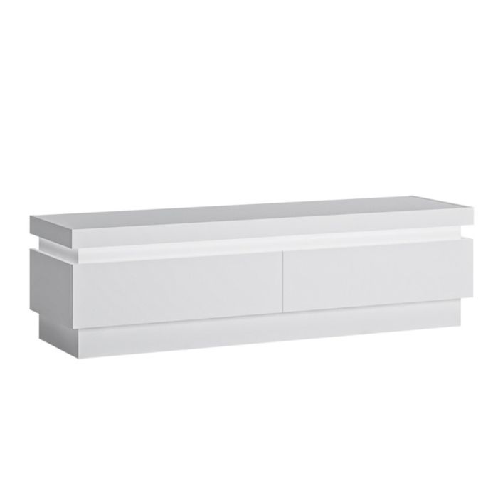 Newry High 2 Drawers Tv Cabinet with LED Lights - White