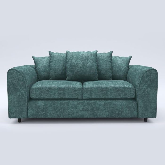 LORVANI Fabric 3 Seater Scatterback Sofa - Teal