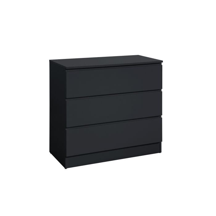 OPAL Black Chest of Drawers - Medium-sized, 3 Drawers