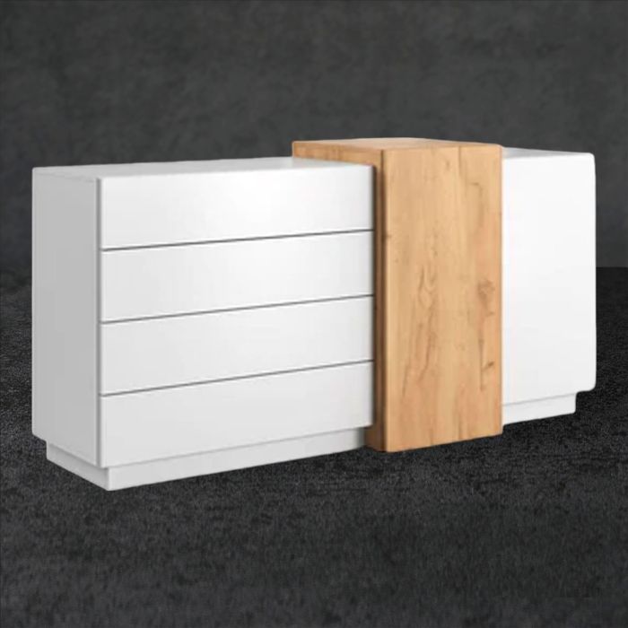 Pantheon Haven Chest with 4 Drawers - Oak and White