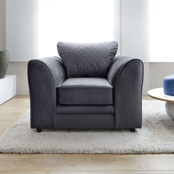 NIOMI Velvet Armchair - Dark Grey