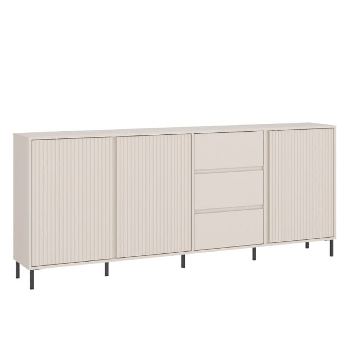 AURELITH 3 Doors Sideboard with 3 Drawers - Beige