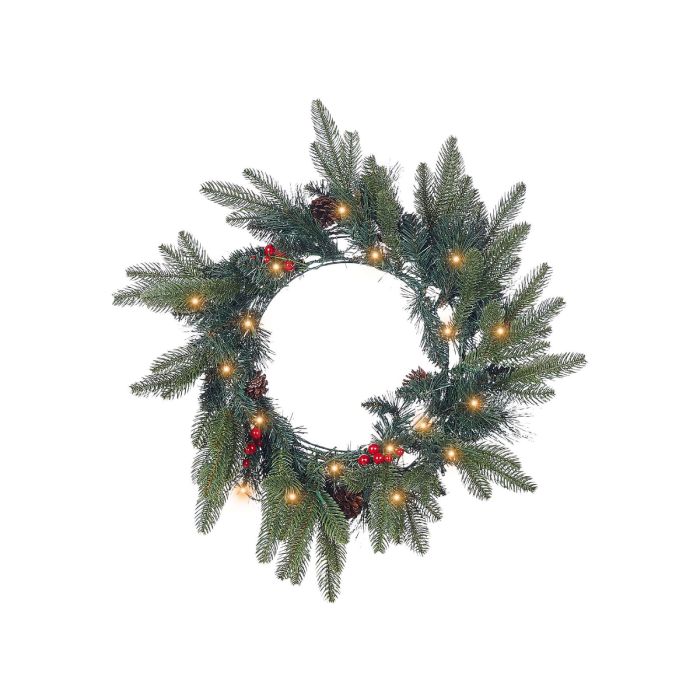 Twinkling Pine Pre-Lit Christmas Wreath 50 cm - Green