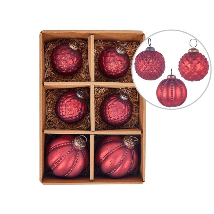 Argentin Christmas Baubles Set of 6 - Red