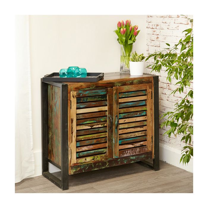 Laura Chic Reclaimed Wood Small Sideboard with Removable Shelf - Natural Wood