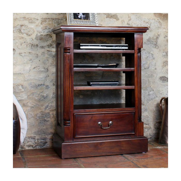 Royston Mahogany Media Storage Cabinet with Drawer