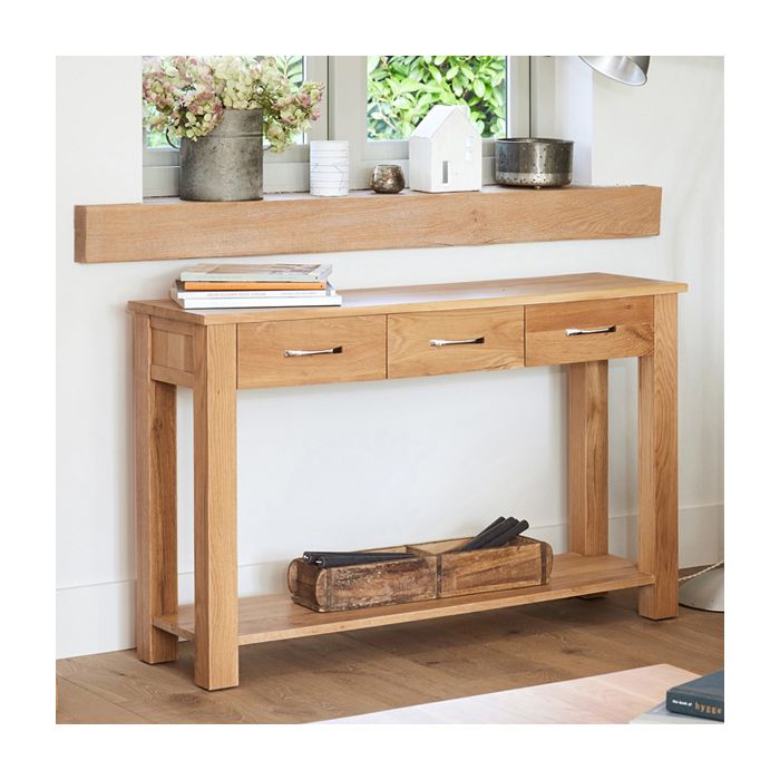 Harriet Large 3 Drawer Console Table - Oak