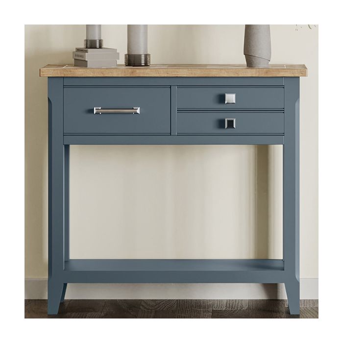 Ransley Small Console Table with Stylish Drawer and Open Shelf - Blue