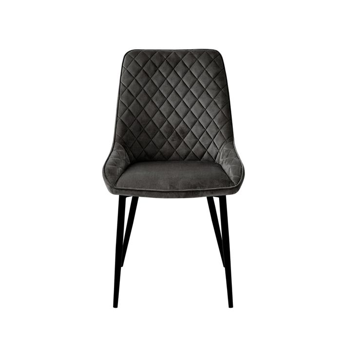 Ransley Grey Velvet Upholstered Dining Chairs - Set of 2