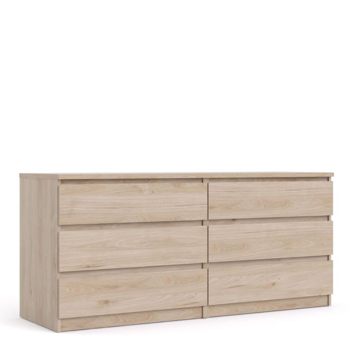 Naia Wide Chest of 6 Drawers - Jackson Hickory Oak 3+3