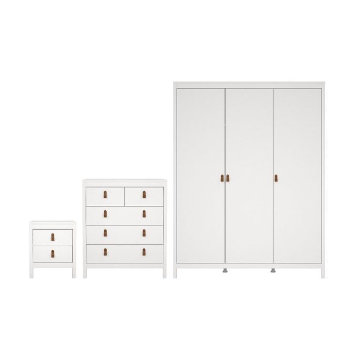 BURNLEY 3 Door Wardrobe Set 3 Piece - White