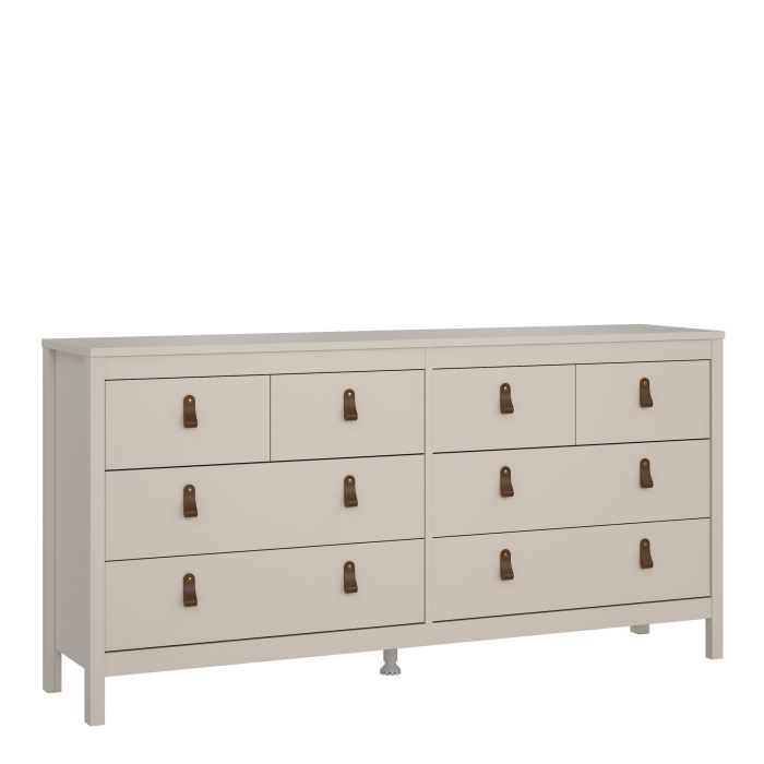 BURNLEY Beige Chest of Drawers - Extra Large-sized, 8 Drawers, Double