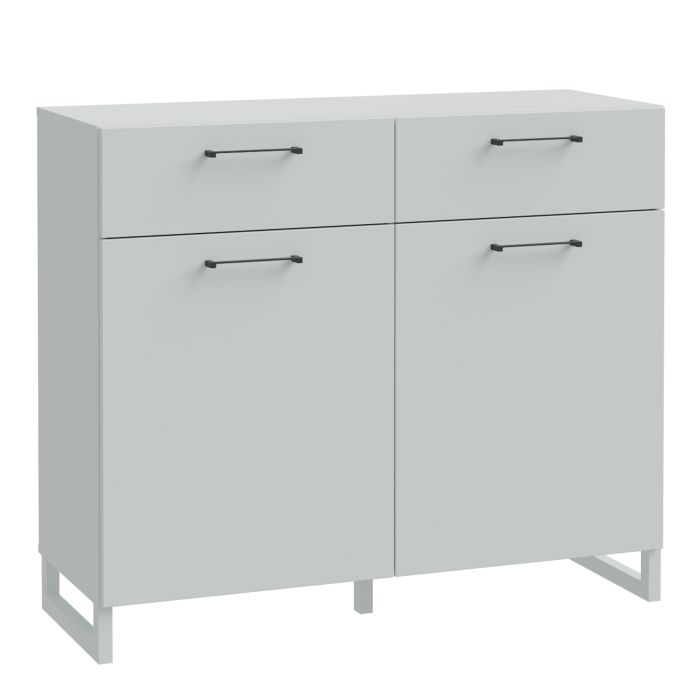 SULI 2 Door Large-sized Sideboard with 2 Drawers - Grey