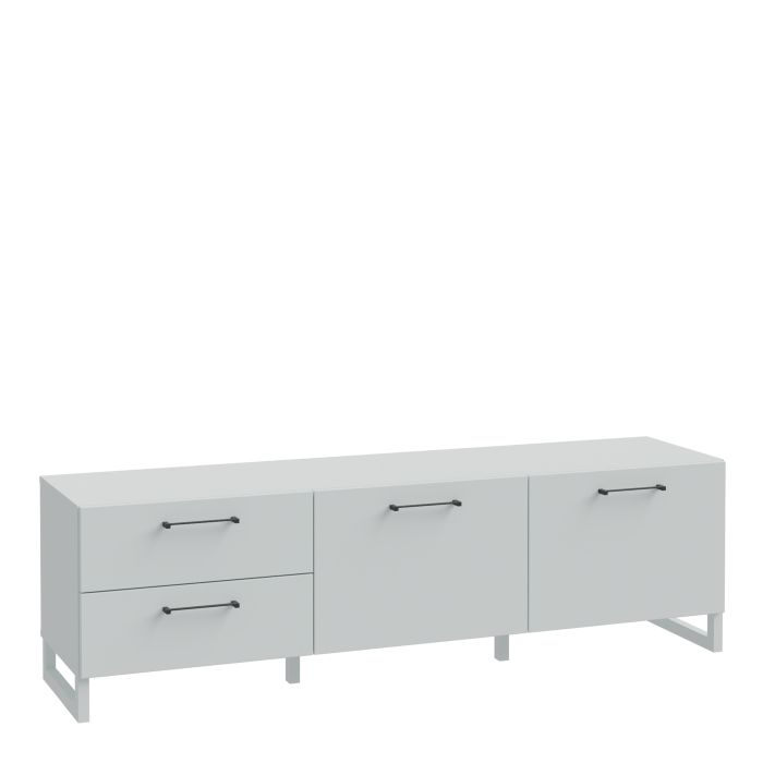 SULI 2 Door 2 Drawer TV Unit in Light Grey