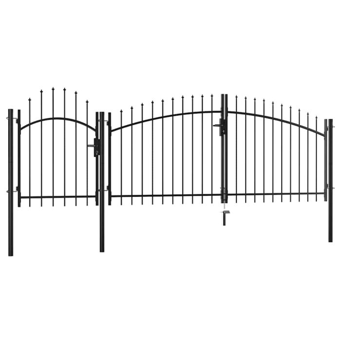 Garden Gate Steel 2x4 m Black