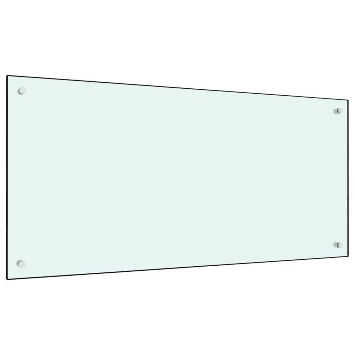 Kitchen Backsplash White 100x50 cm Tempered Glass