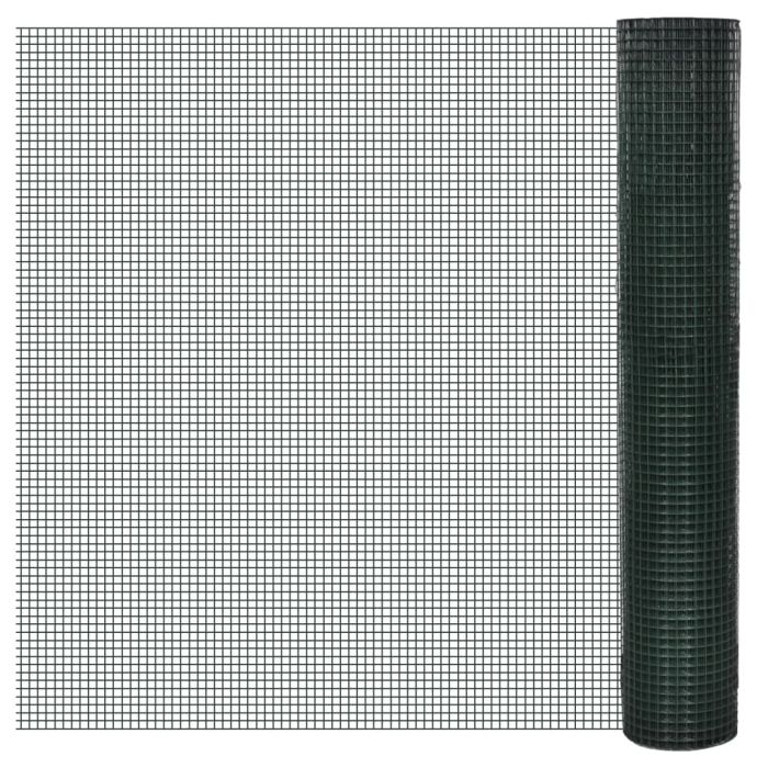 Chicken Wire Fence Galvanised Steel 1x25 m Green