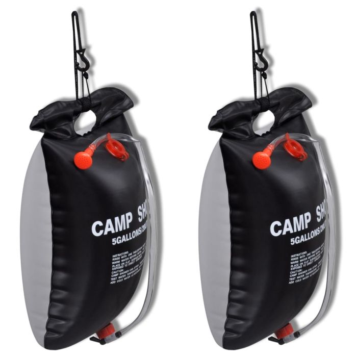 Camp Shower Solar Shower Outdoor Bath 20 L 2 pcs