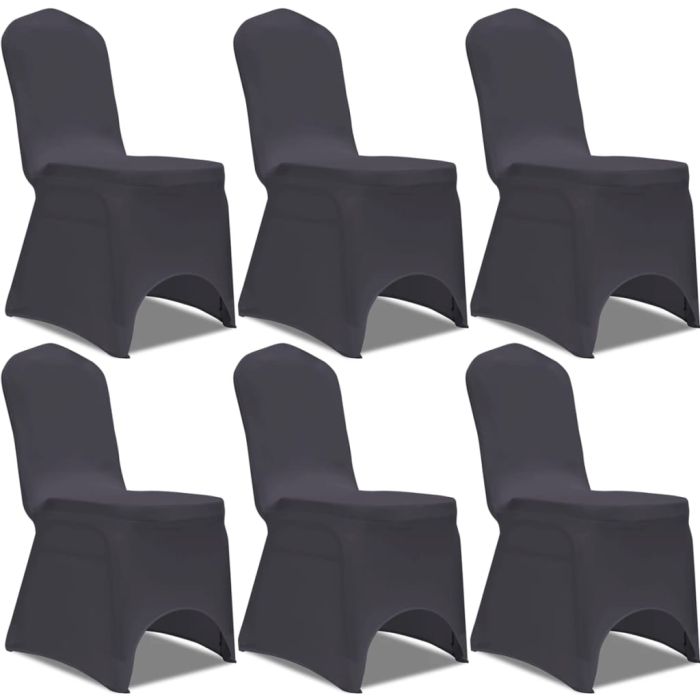 Stretch Chair Cover 6 pcs Anthracite