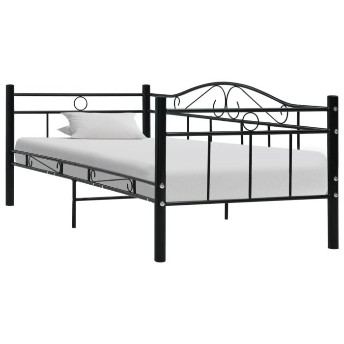 Bed Frame Black Metal 90x200 cm