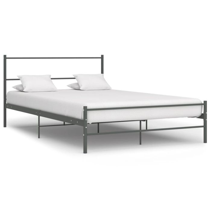 Bed Frame Grey Metal 120x200 cm