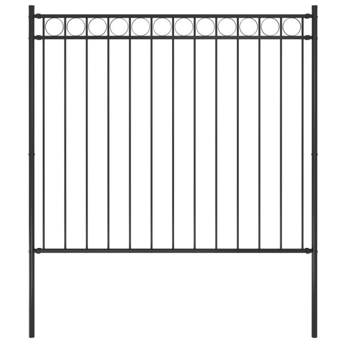 Garden Fence Steel 1.7x1.5 m Black
