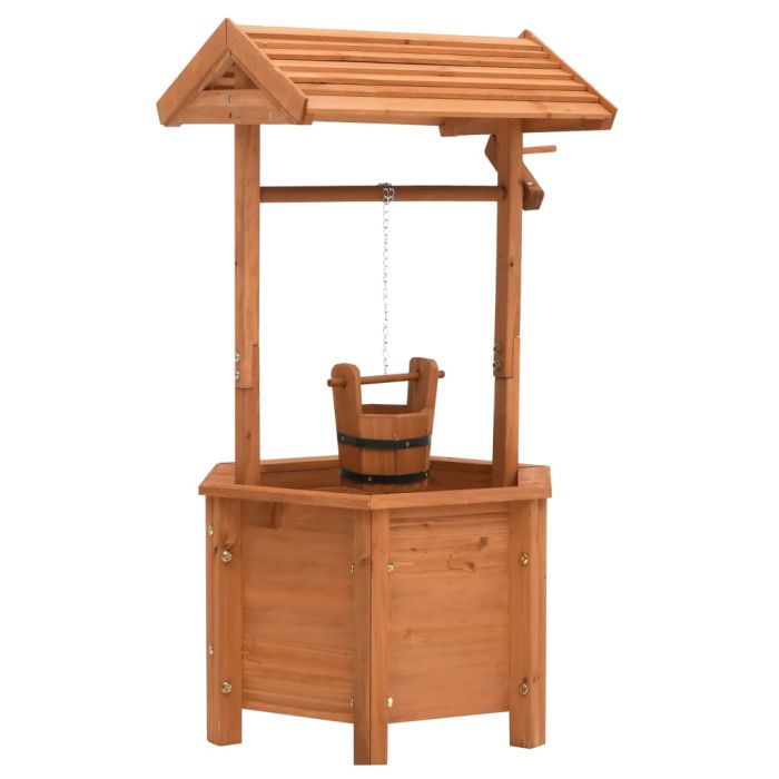 Garden Wishing Well Planter 40x40x84 cm Firwood