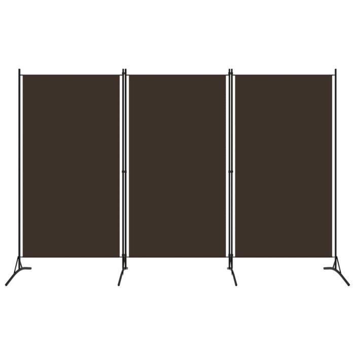 3-Panel Room Divider Brown 260x180 cm