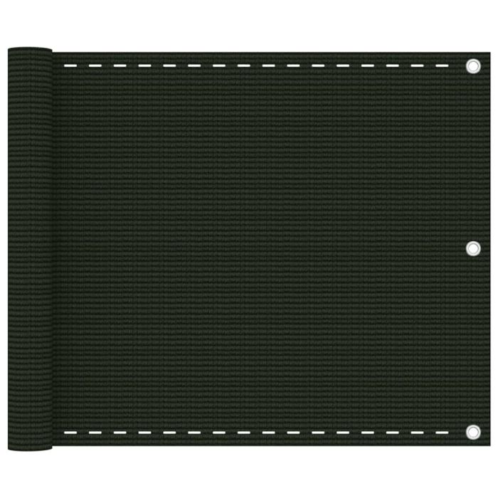 Balcony Screen Dark Green 75x600 cm HDPE