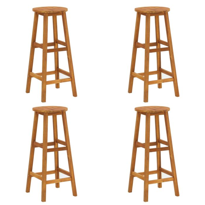 Bar Stools 4 pcs Solid Acacia Wood