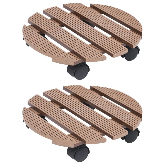 Plant Trolleys 2 pcs Brown Ã˜30x7.5 cm WPC