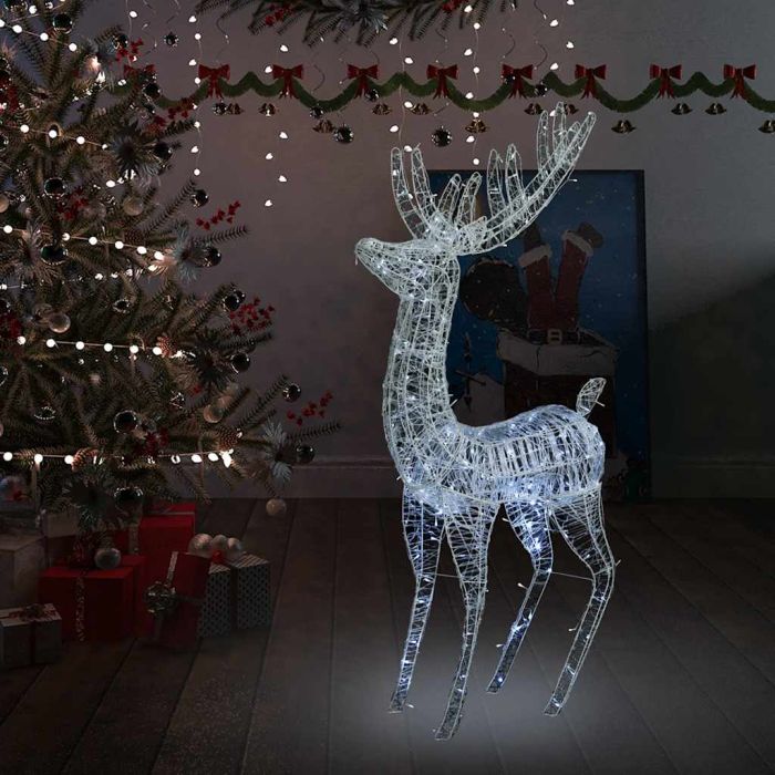 GLISTEN XXL Acrylic Christmas Reindeer 250 LED 180 cm Cold white