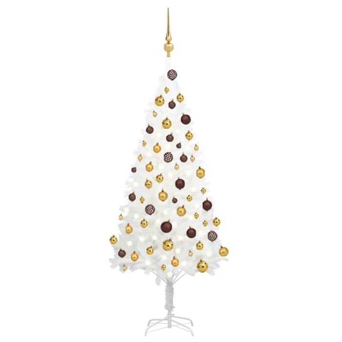 Fluer Pre-lit Christmas Tree Ball Set White 120cm