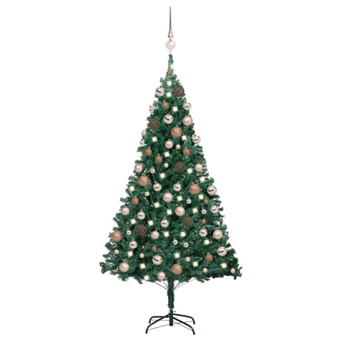 Artificial Pre-lit Christmas Tree with Ball Set Green 120 cm PVC
