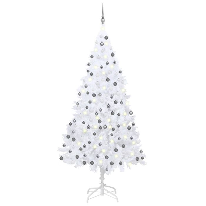 Frois White Pre-lit Tree 210cm with Ball Set PVC