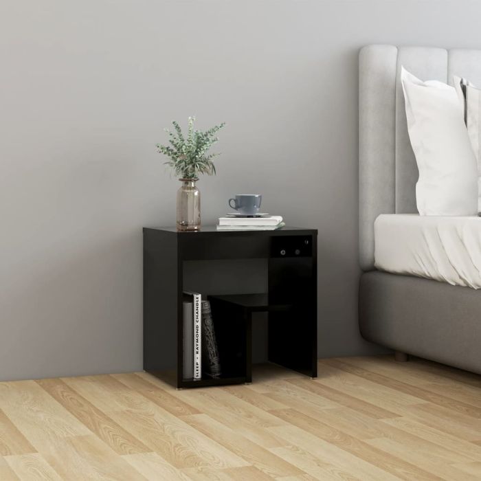 Bed Cabinet Black 40x30x40cm Engineered Wood