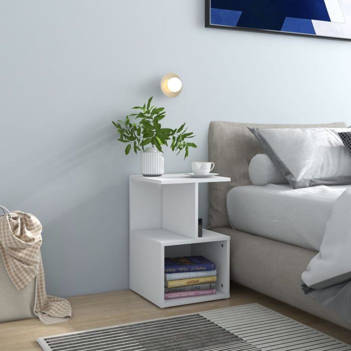 Bedside Cabinets 2 pcs White 35x35x55cm Engineered Wood