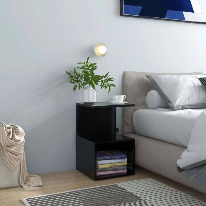Bedside Cabinets 2 pcs Black 35x35x55cm Engineered Wood