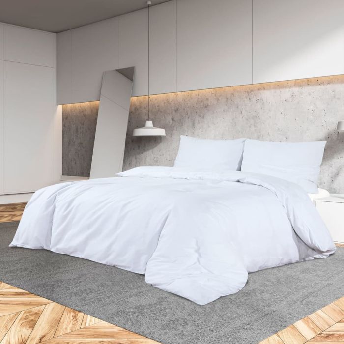 Duvet Cover Set White 140x200cm Light-weight Microfiber