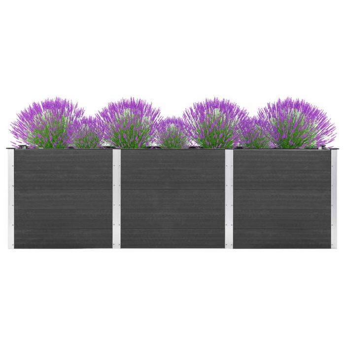 Garden Raised Bed 300x100x91 cm WPC Grey