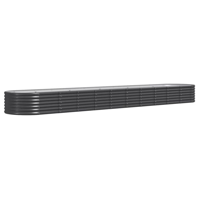 Garden Planter Powder-coated Steel 440x80x36 cm Anthracite