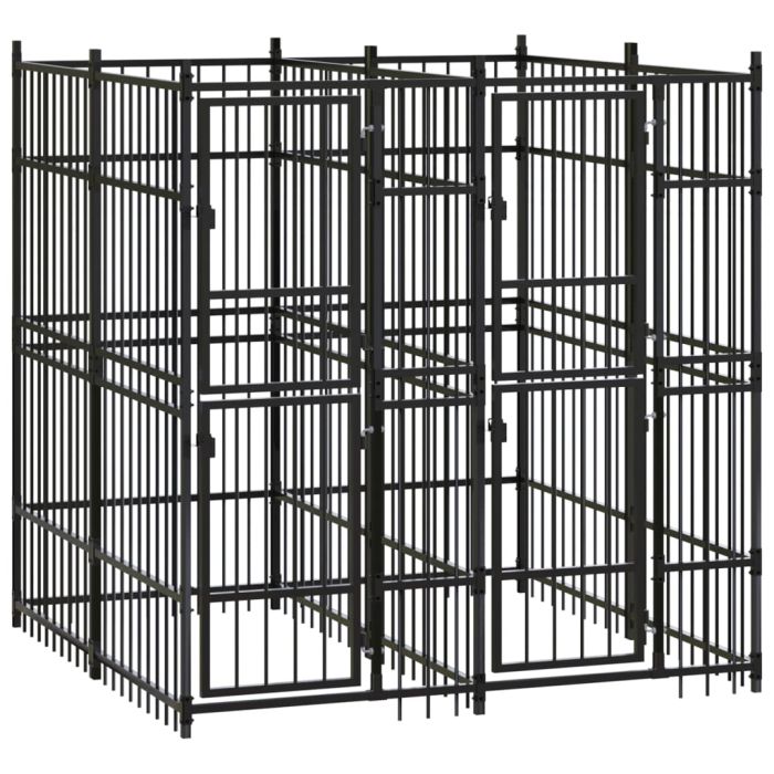 Outdoor Dog Kennel Steel 3.69 m2