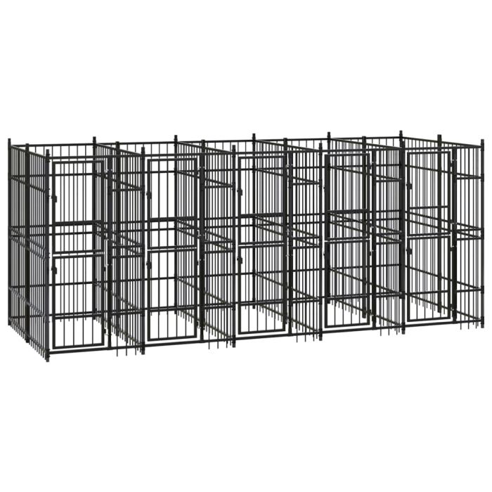 Outdoor Dog Kennel Steel 9.22 m2