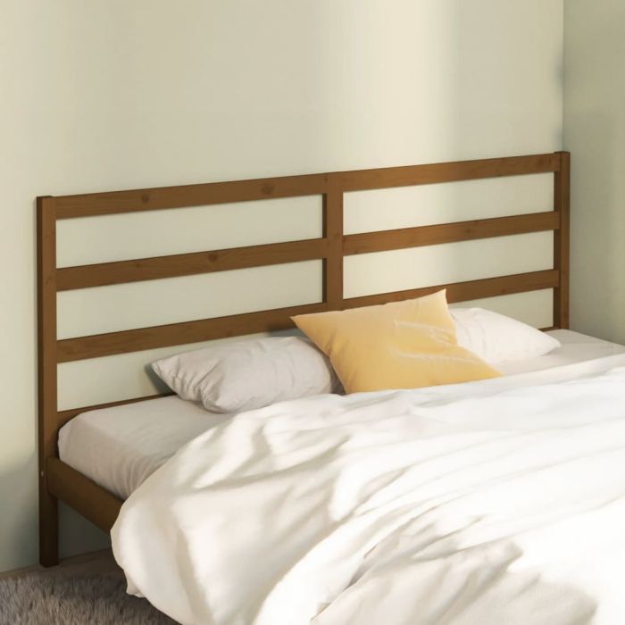 Bed Headboard Honey Brown 206x4x100 cm Solid Wood Pine