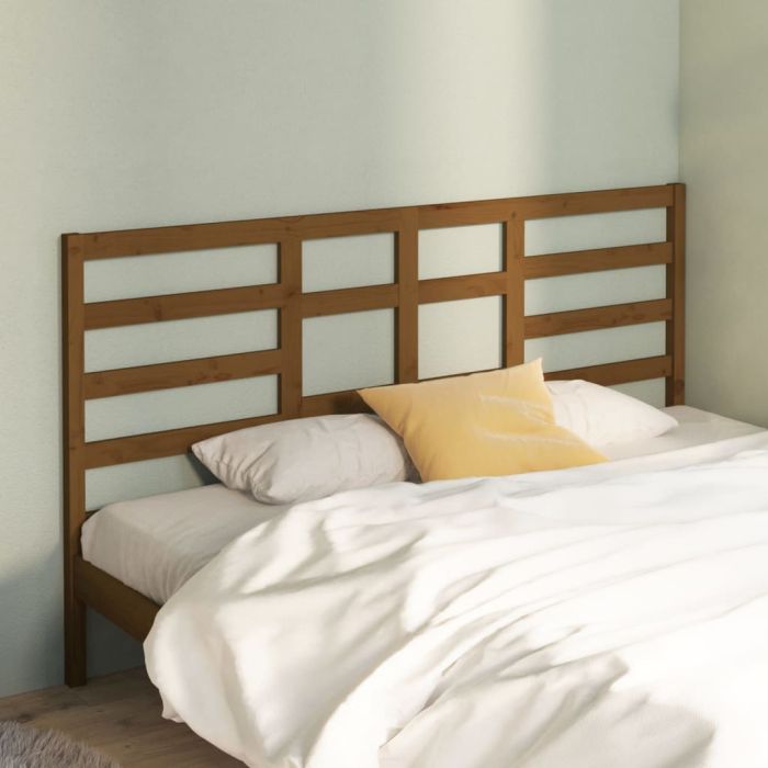 Bed Headboard Honey Brown 206x4x104cm Solid Wood Pine
