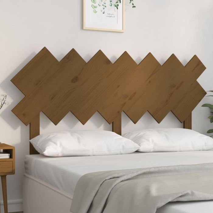Bed Headboard Honey Brown 141x3x80.5 cm Solid Wood Pine
