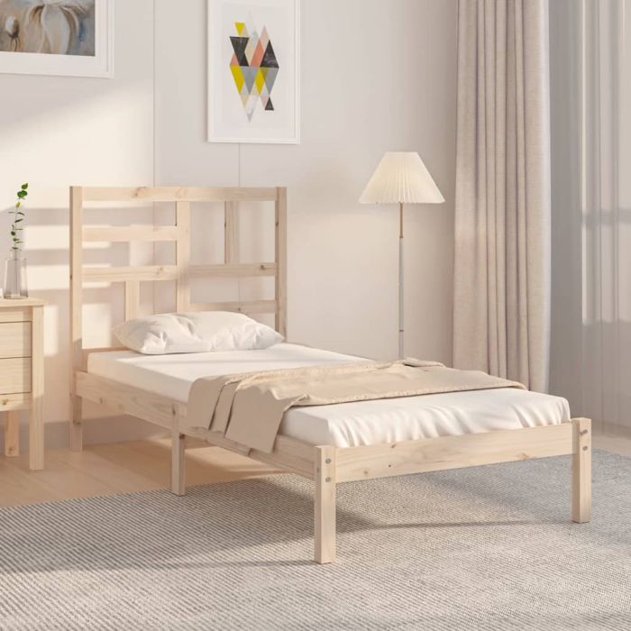 Bed Frame Solid Wood 90X190 cm Single