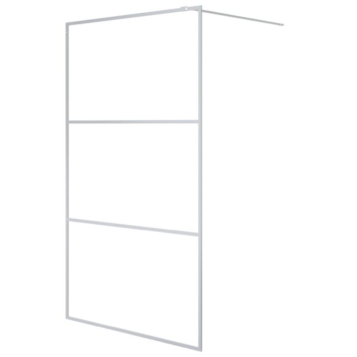Walk-in Shower Wall Silver 115x195 cm Clear ESG Glass